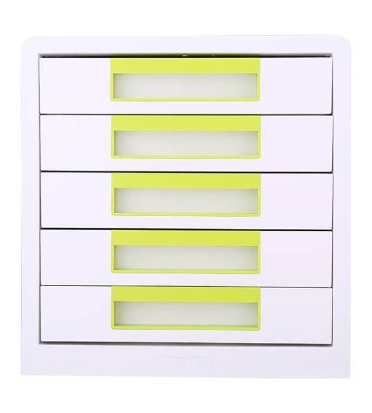 Classeur A4 5 Étages en Vert - Rangement Pratique pour Bureau